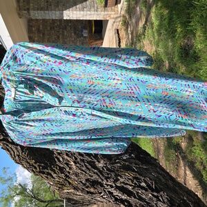Turquoise Colorful Dress Sz Med